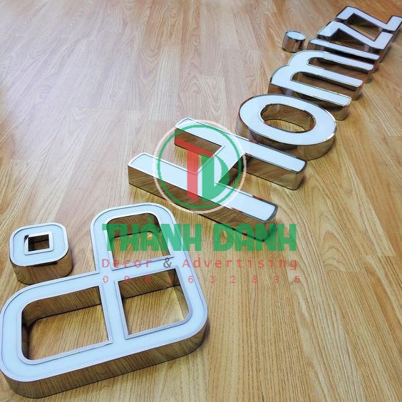 Chữ nhôm có gờ giá rẻ không đèn