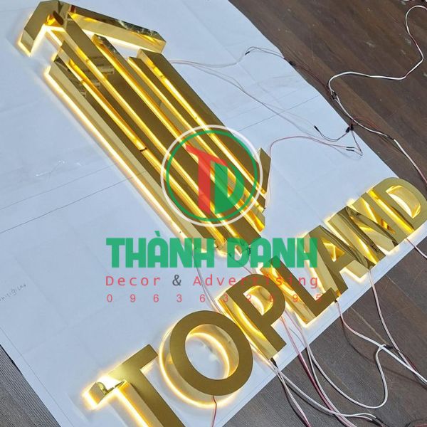 Gia công chữ nhôm mạ vàng, mạ inox