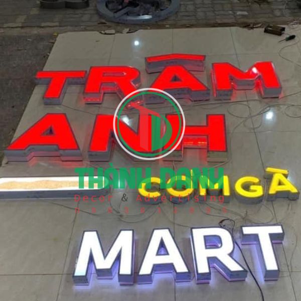 Gia công chữ nhôm nổi Hàn Quốc có gờ