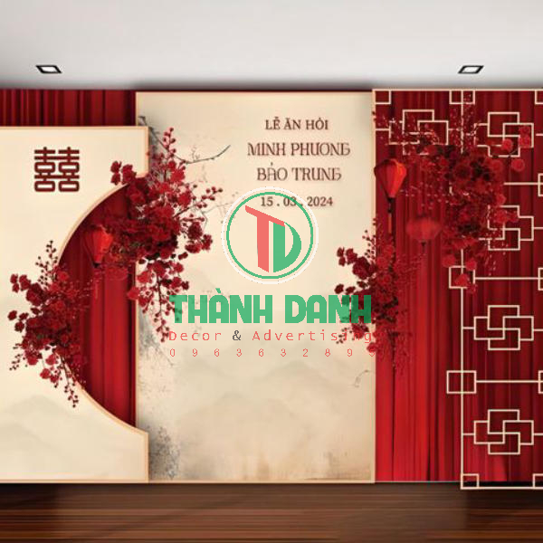 Làm backdrop Giỗ Tổ Hùng Vương lễ ăn hỏi