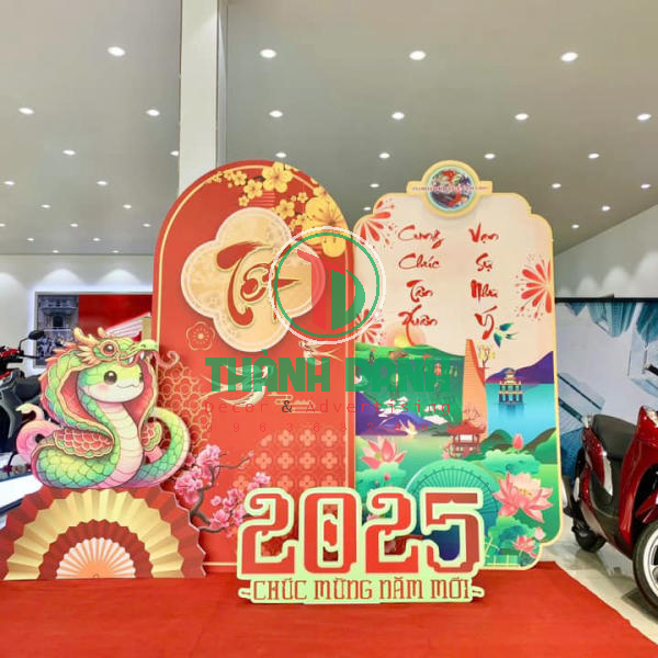 Làm backdrop Giỗ Tổ Hùng Vương tết đẹp