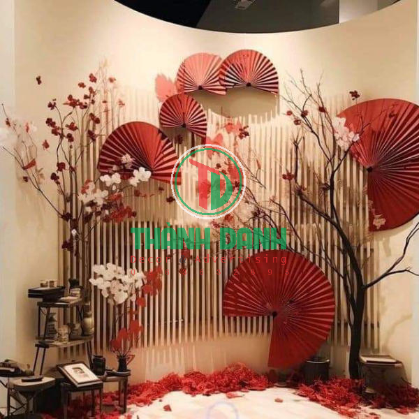 Backdop trang trí sân khấu Giỗ Tổ Hùng Vương phong cách truyền thống