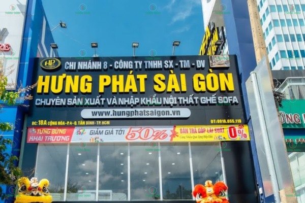 Làm bảng hiệu Alu chữ nổi Inox